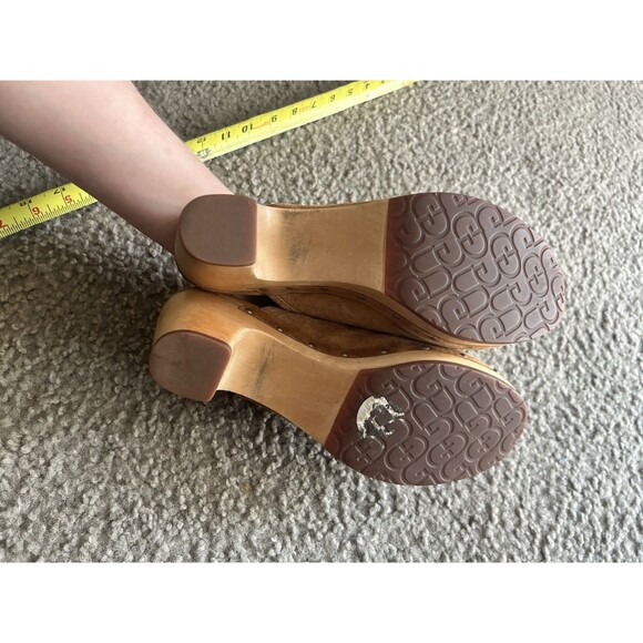 UGG Australia Womens Brown Abbie SN5772 Leather Slip On Clogs Size USA 8 Mule - Picture 5 of 10